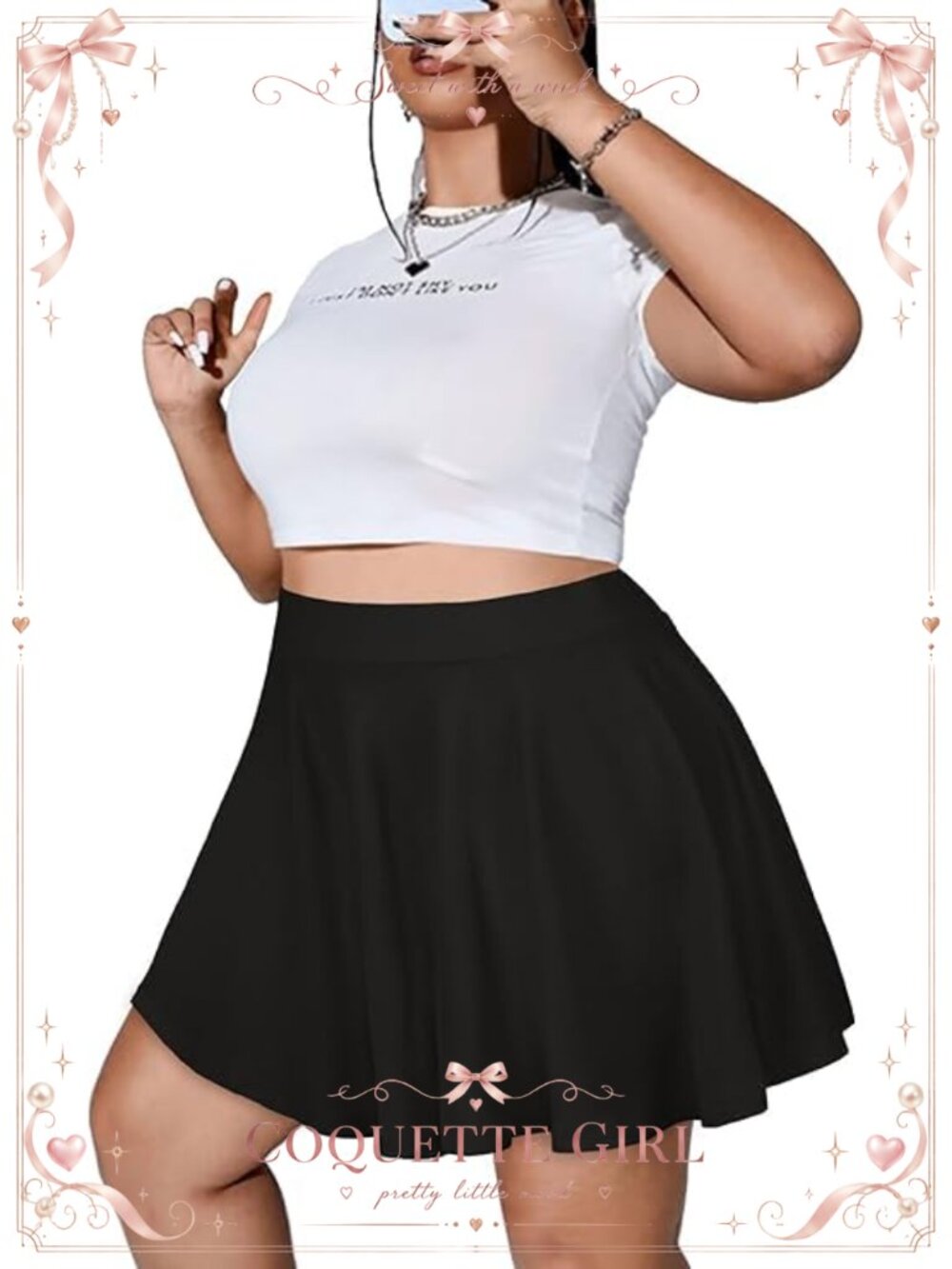 Pleated High Waisted Mini Skater Skirt Plus Size Flared A-Line